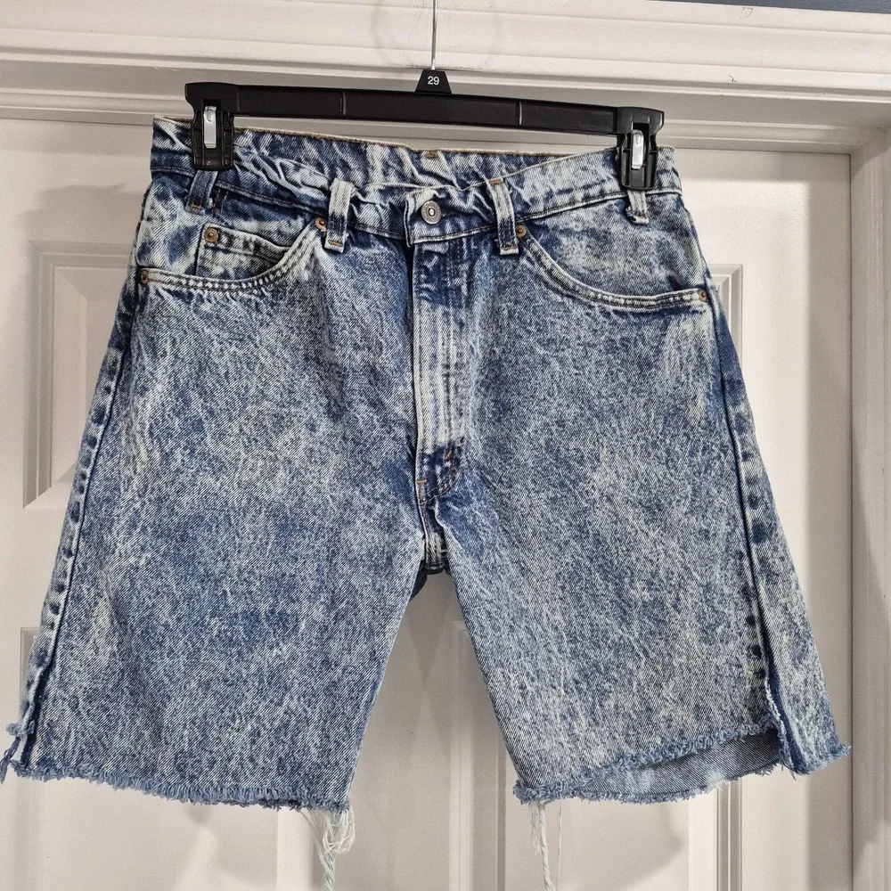 Vintage Levis Jean Shorts Mens 30 31 Waist Orange Tab 80s‎ Jorts Step Hem Cutoff